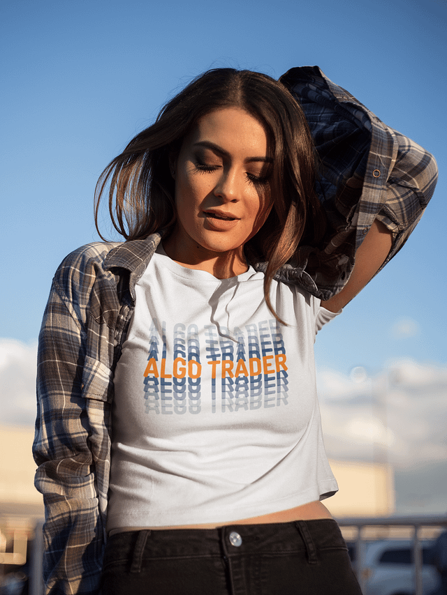 Algo Trader Women Crop T orange product image (1)