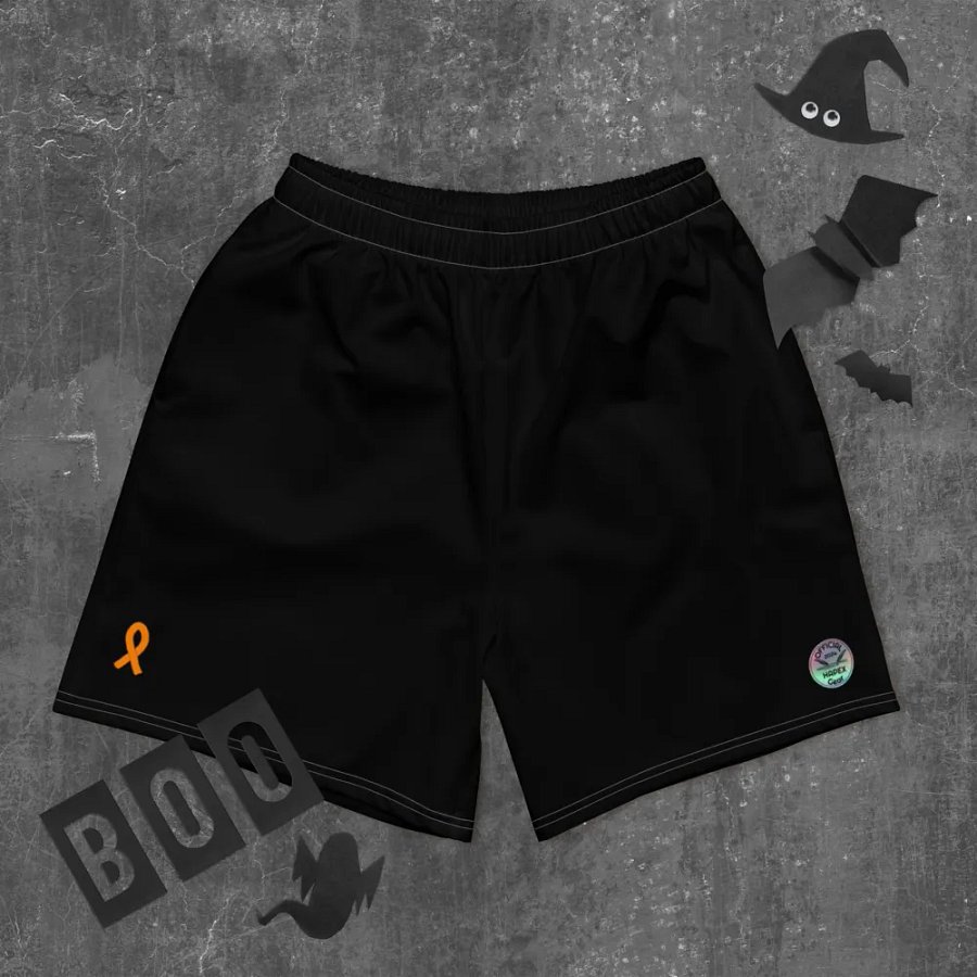 Athletic Long Shorts - Cancer Awareness Orange Ribbon - Black - White HApex Gear White Logo product image (12)