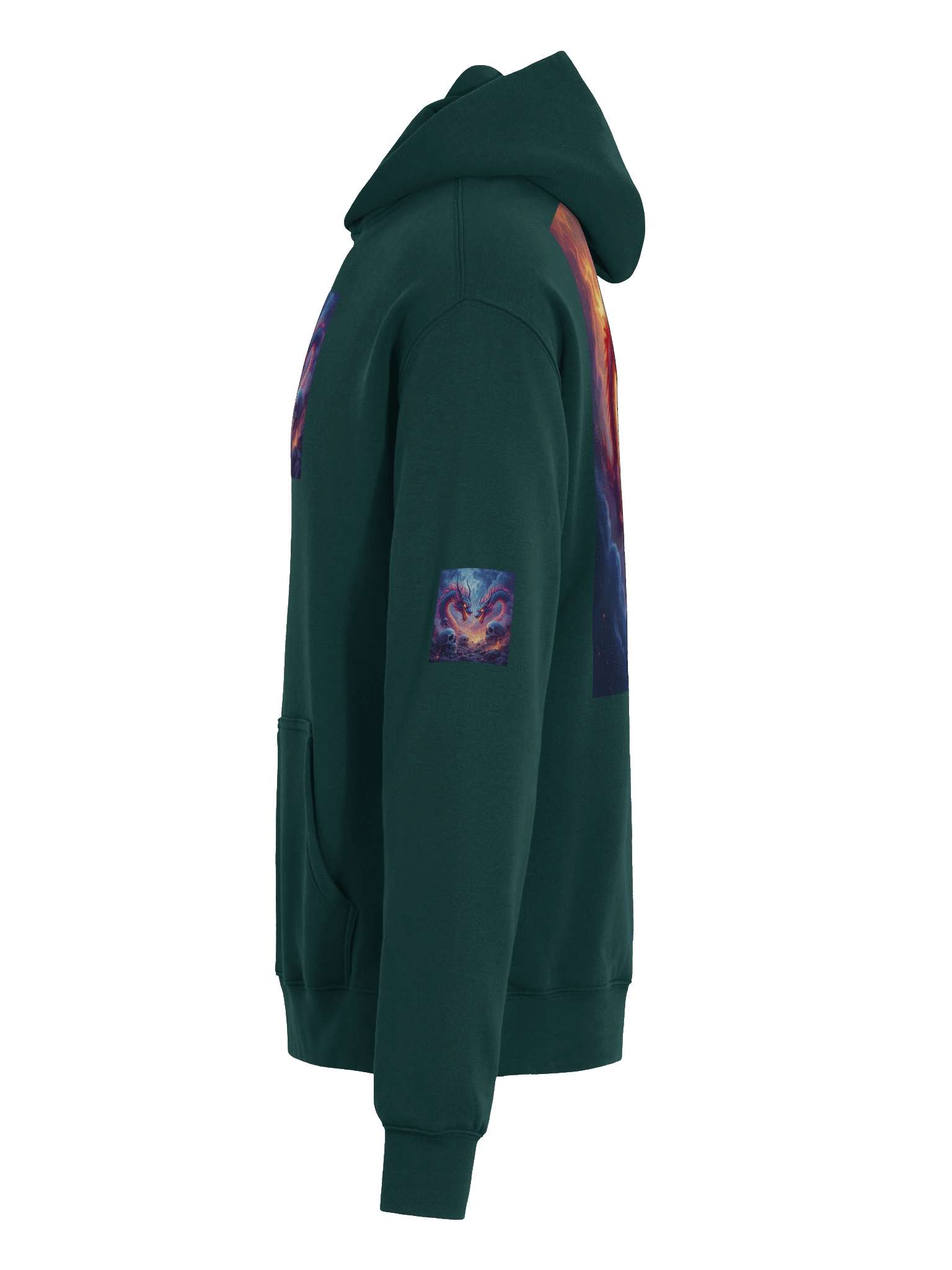 Fiery Dragon and Phoenix Owl Oversized Hoodie product image (7)