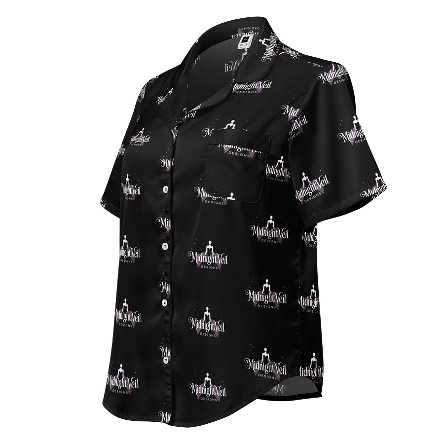 Midnight Veil Designs - Black All-Over Print Women's Short Sleeve Pyjama Top product image (1)