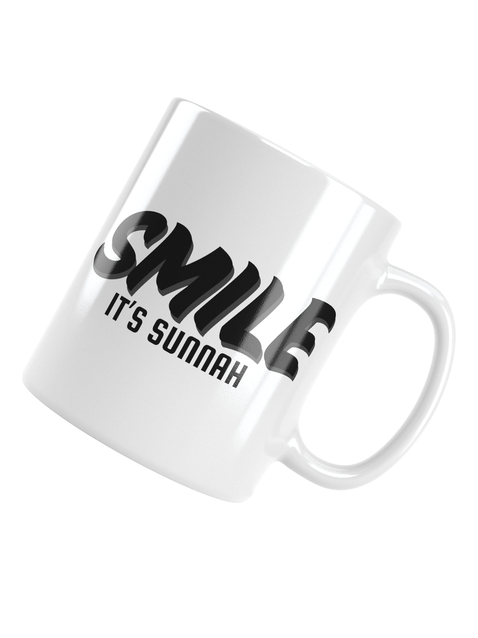 White "Smile It's Sunnah" Mug in Black product image (4)