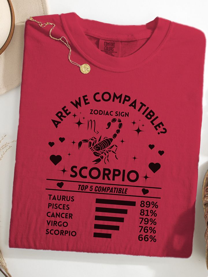 Scorpio Zodiac Sign Romantic Compatibility T-Shirt - Light Comfort Colors 1717 product image (93)