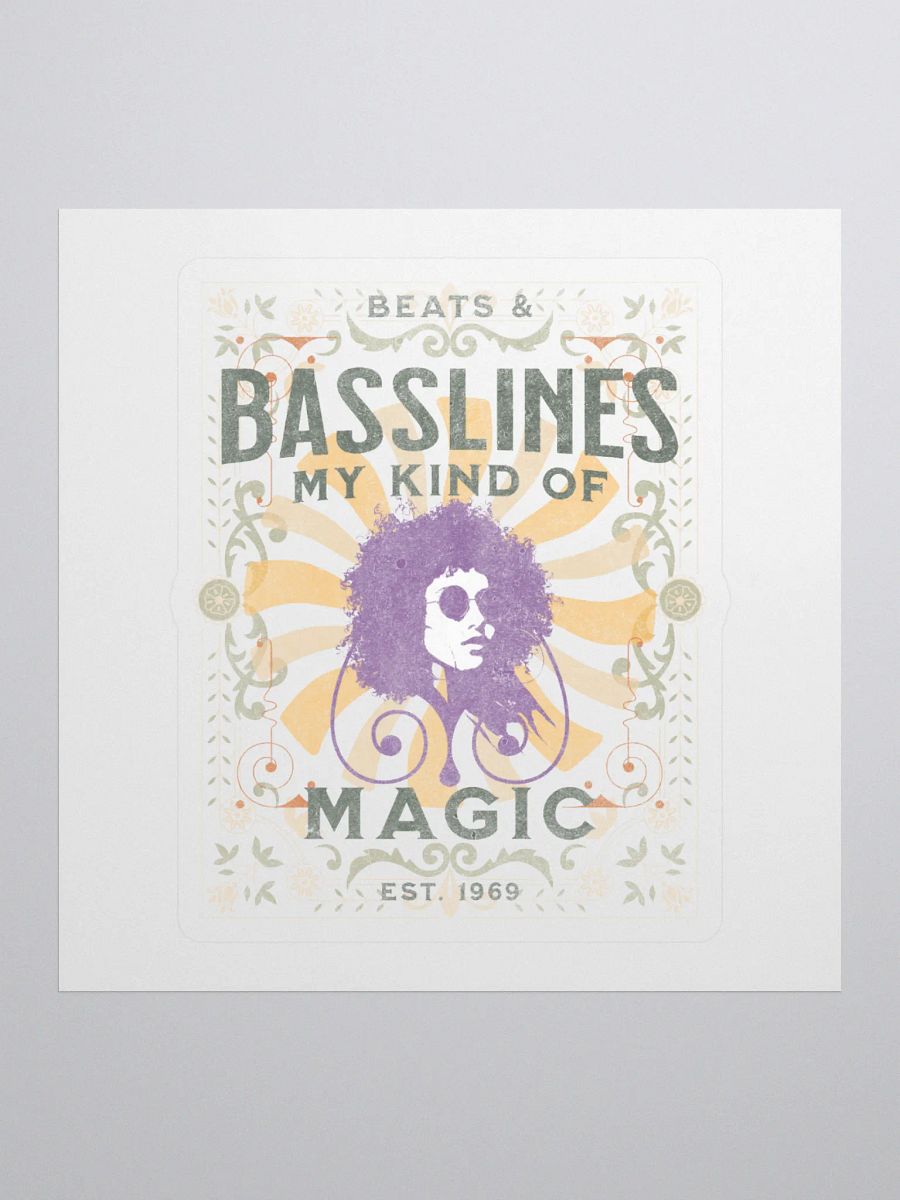 Psychedelic Beats & Basslines 1969 Sticker - Retro Music Vibes product image (1)