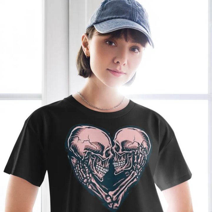 Gothic Love Skulls Women's Crop Top product image (1)