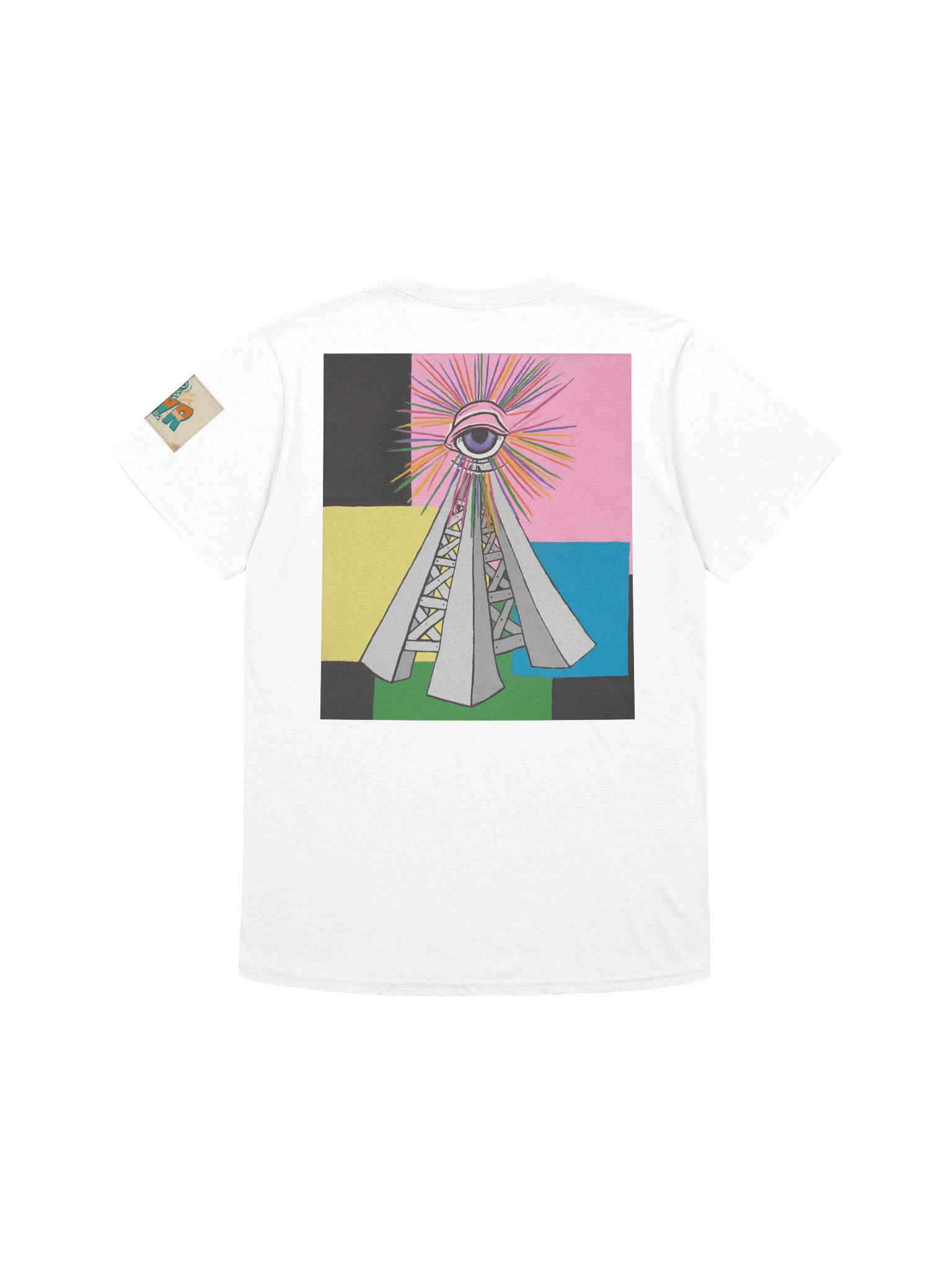 Unisex PWR Radiating Eye/Radio Tower White T-shirt product image (2)