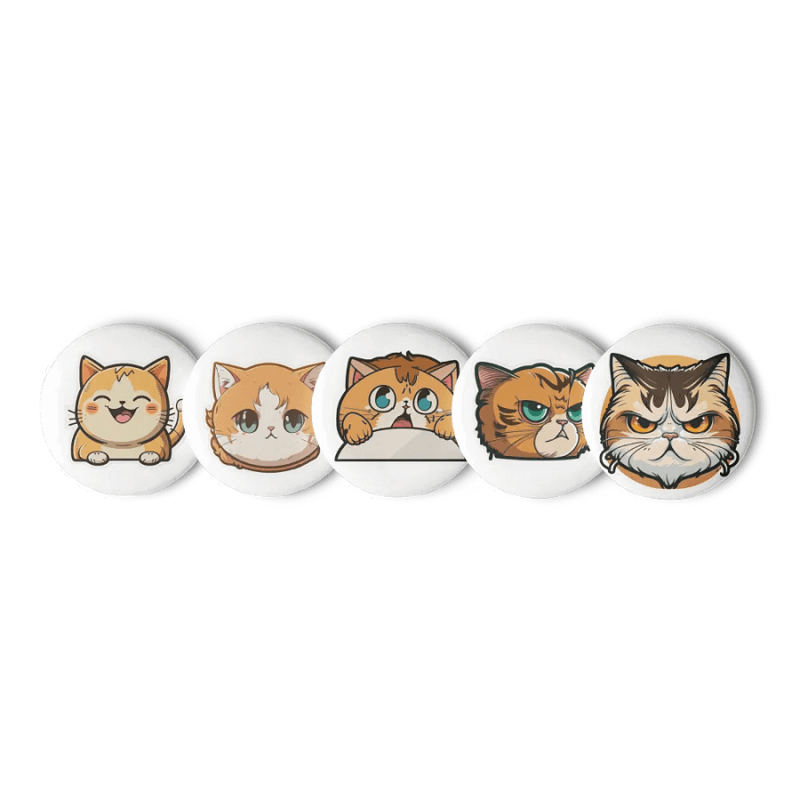 Blissful Cat Pin Button Set product image (4)