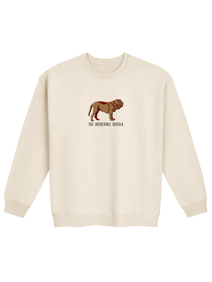 The Incredible Droolk Sweatshirt (Embroidered) of a Neapolitan Mastiff(Tan) product image (21)