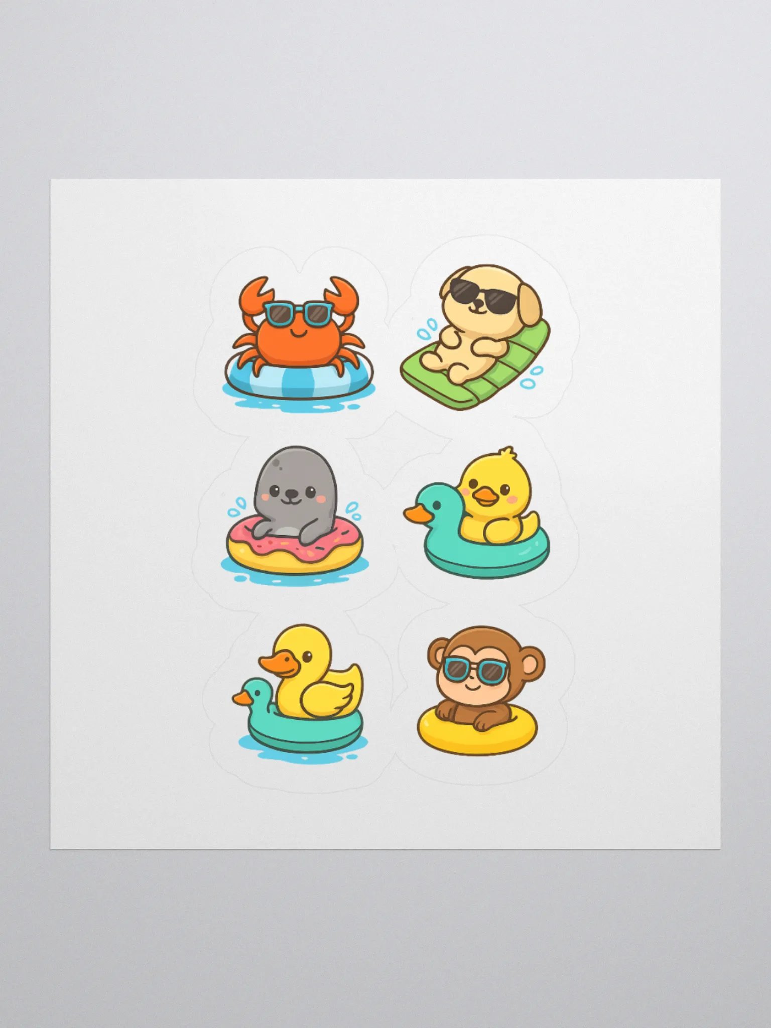 Animal Pool Party Sticker Set 2 product image (1)