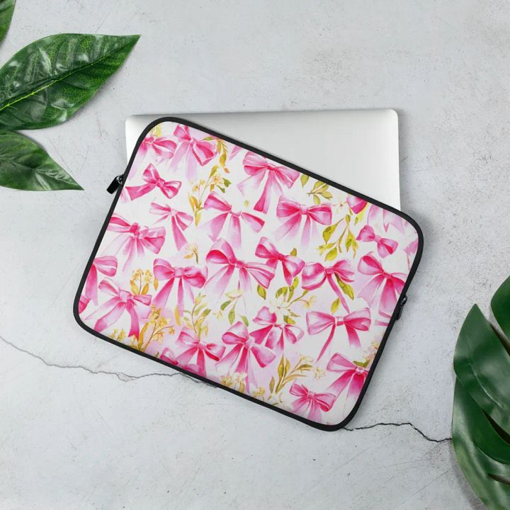 Pink Bows and Floral Laptop Sleeve product image (2)
