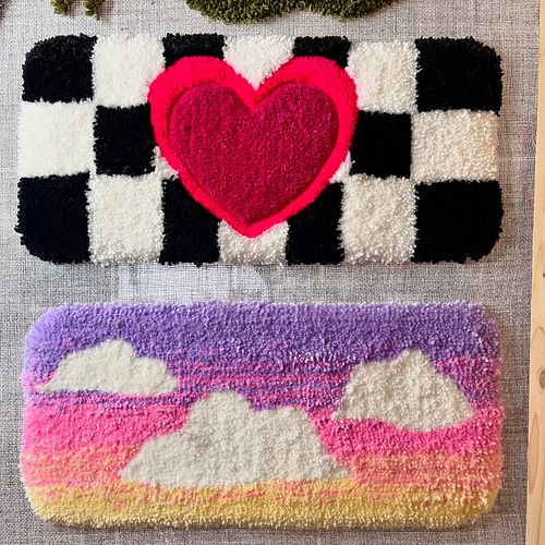 All the rugs that I have done on the frame! EEEEE!!! I love all of them so much! Which one do you like? & if it’s not the sun...