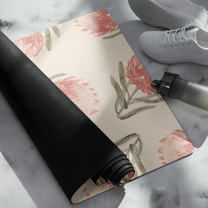 Dusky Protea | Yoga Mat 01 | Australian Native Flora product image (1)