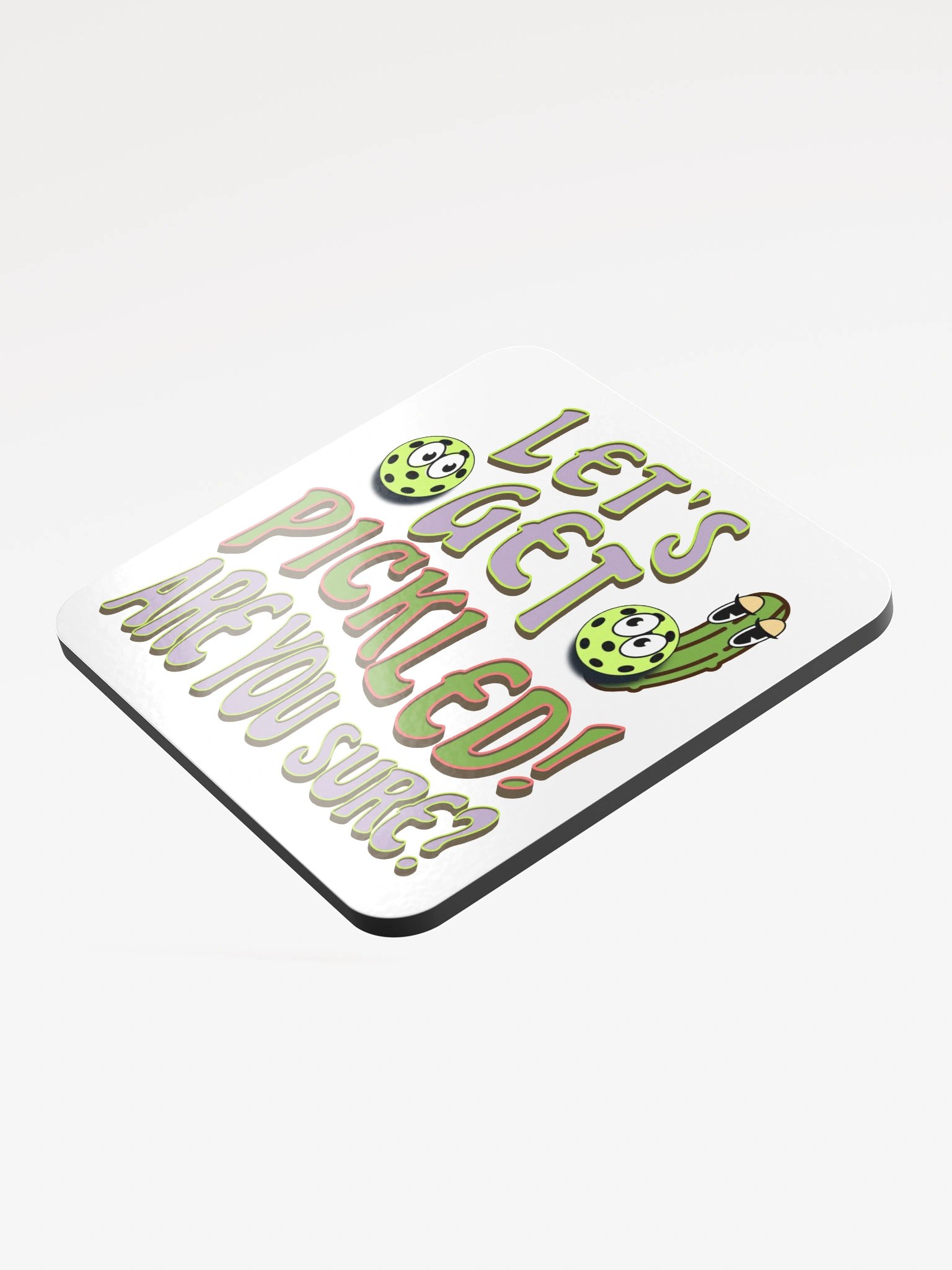 Lets Get Pickled Are You Sure Pickleball Quirky Delight Coaster Set product image (4)