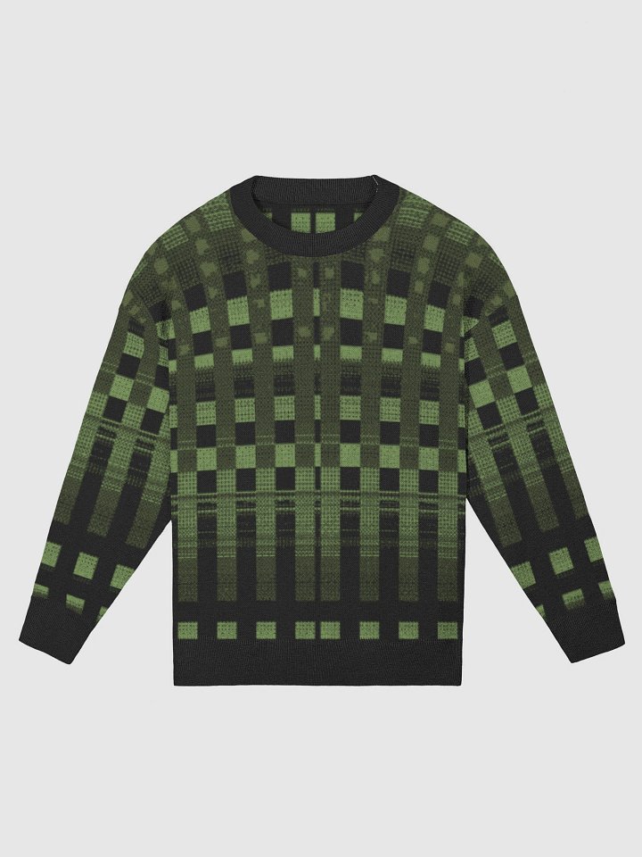 Pixel Grid Crewneck Sweater – Forest & Moss product image (1)