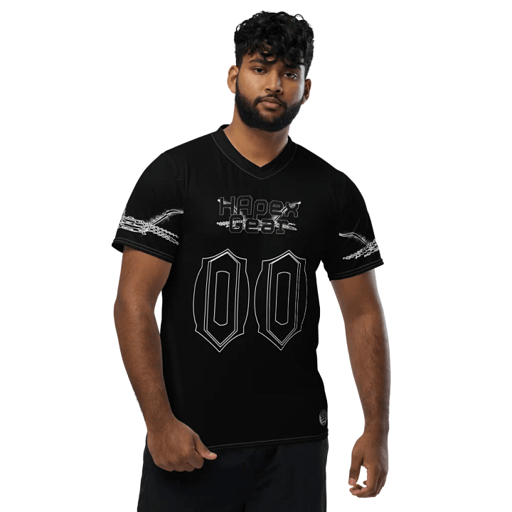 Recycled Unisex Sports Jersey - Black - Black HApex Gear Black Logo product image (1)
