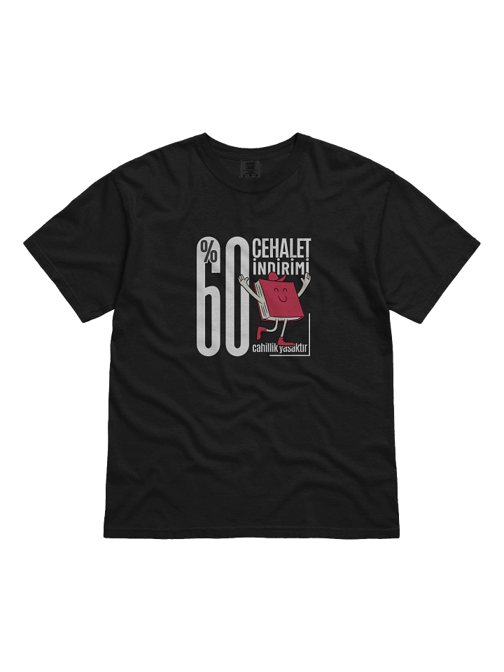 Comfort Colors %100 Pamuk Erkek Tişörtü | "%60 Cehalet İndirimi" Türkçe Tasarımlı "Kitap Oku" Tişörtü product image (1)