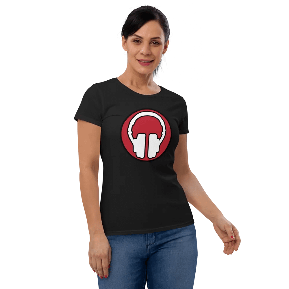 Women's Headphones Front | Tribe Back Print Gildan Middleweight T-Shirt product image (11)