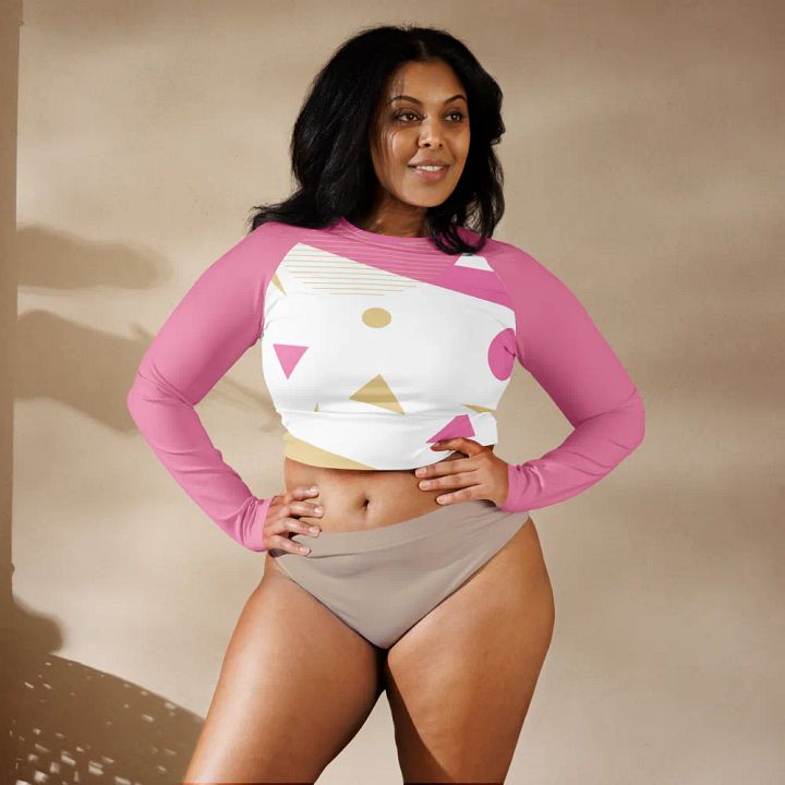 Golden Horizon Cropped Rash Guard product image (1)