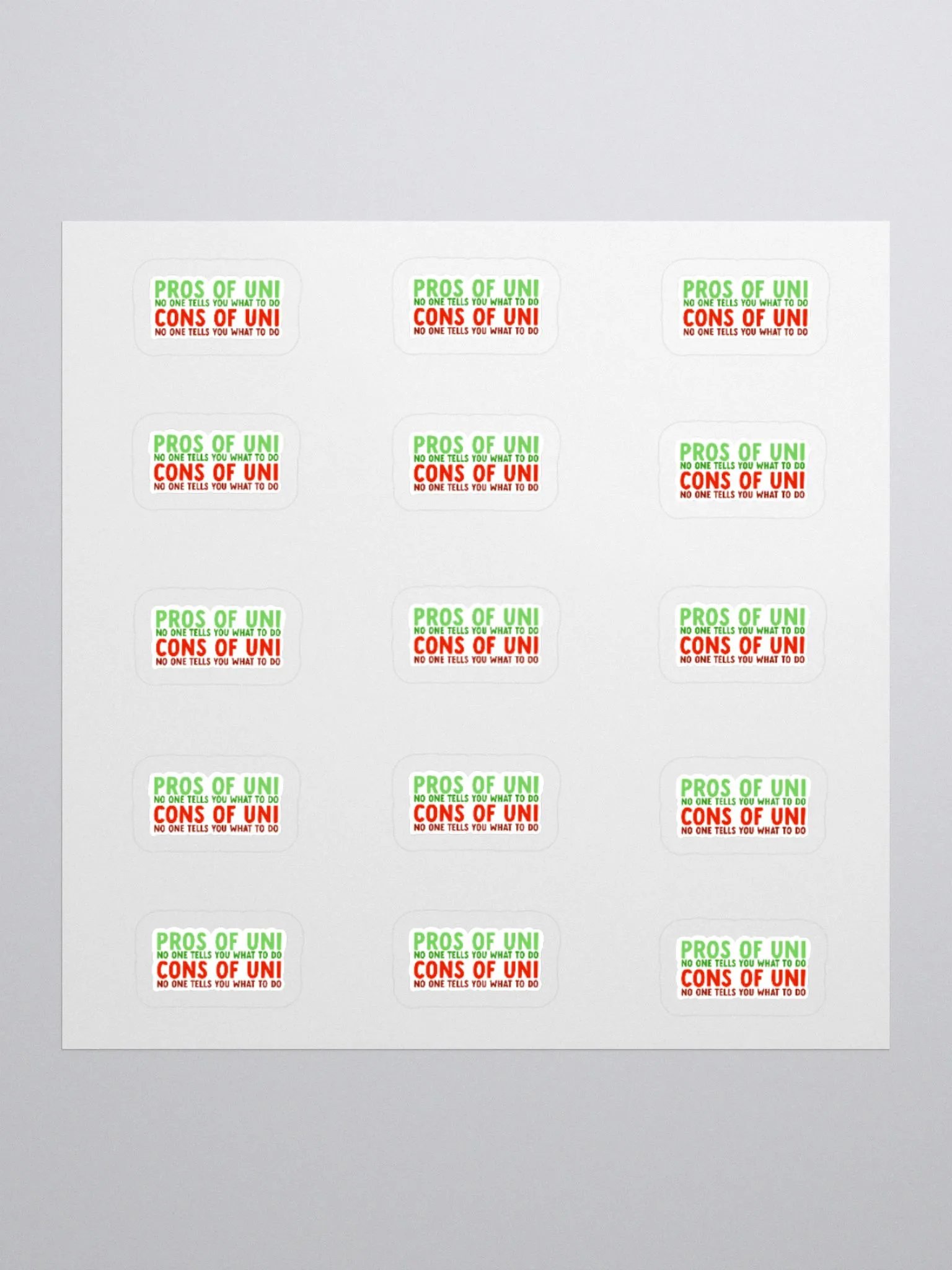 PROS & CONS Sticker (SMALL Sheet) product image (1)