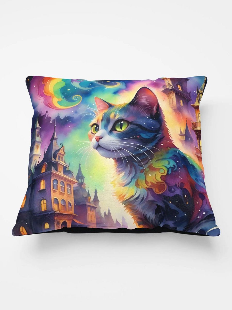 Rainbow Castle Cat Pillow product image (3)