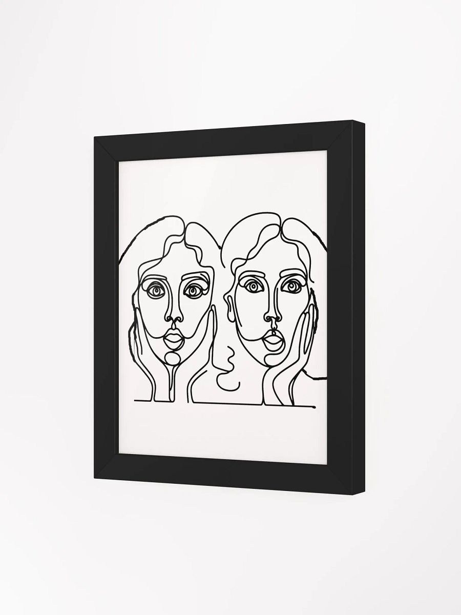 Shocked Women Expression Line Art Wood Framed Matte Poster product image (30)