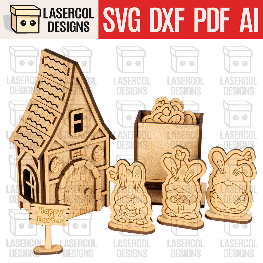 Easter Gnomes Houses Bundle - Laser Cut Files product image (4)
