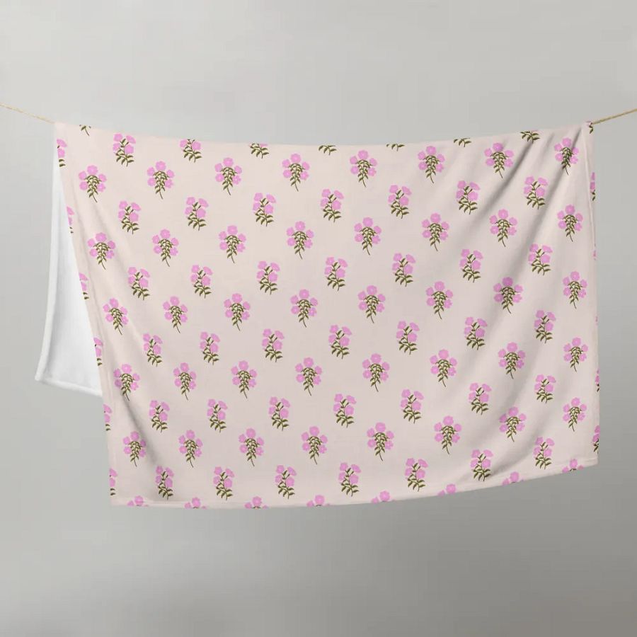 Alpine Cascade - Pink and Forest Green - Throw Blanket product image (10)