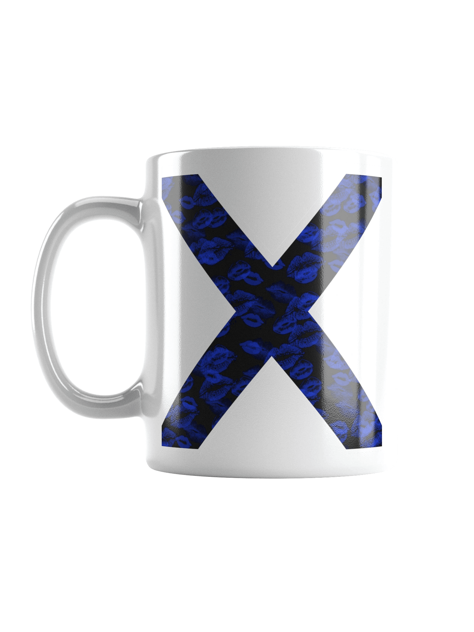 Black X Blue Lipstick Kisses | Glossy White Mug product image (18)