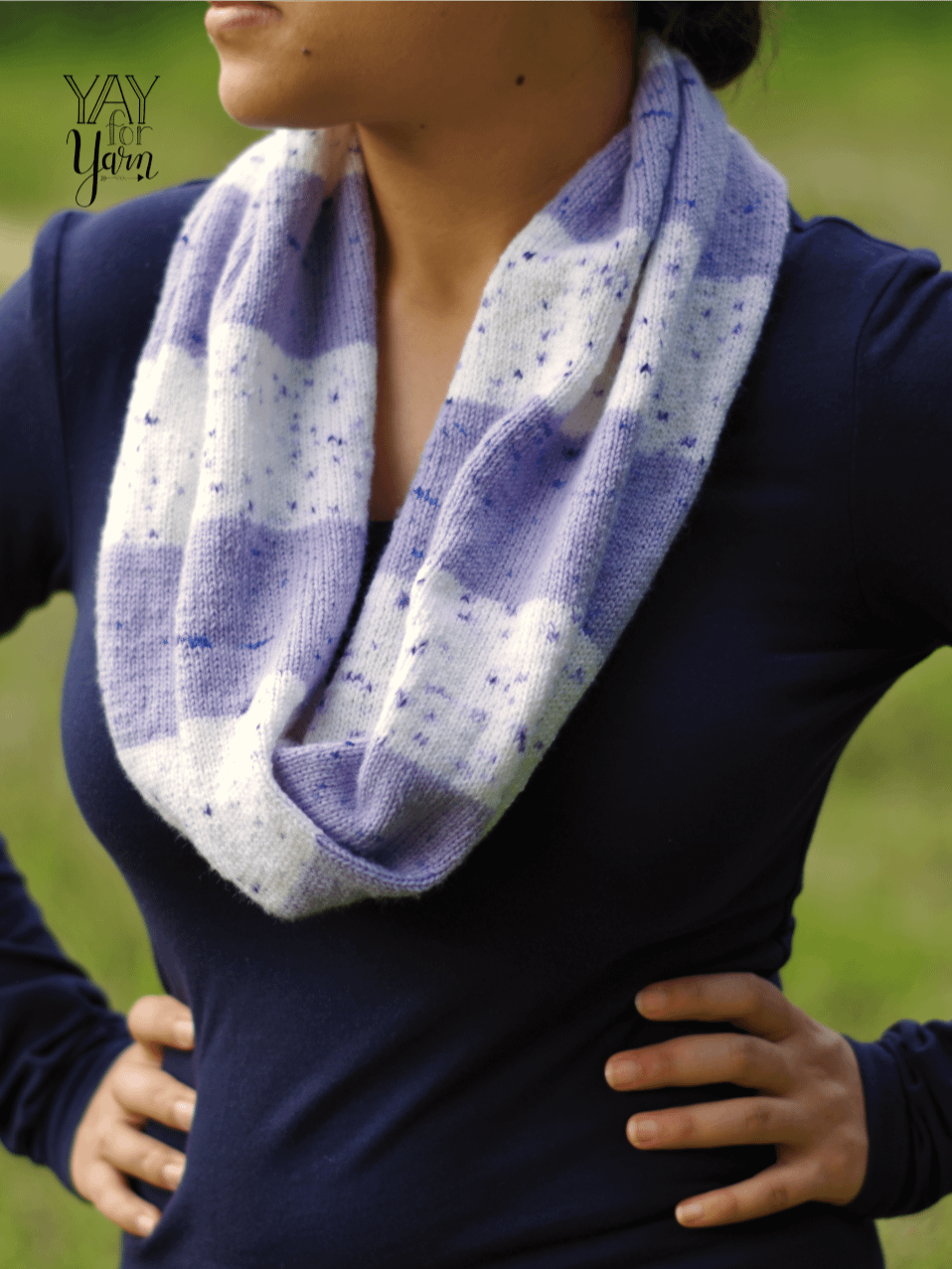 Speckled Stripes Infinity Scarf - PDF Knitting Pattern & Video Tutorial product image (2)
