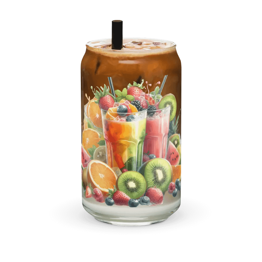 Fruit juice and fresh fruit -01-Can-Shaped Glass product image (6)