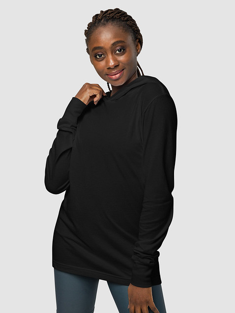 Photo showing Bella+Canvas Unisex Hooded Long Sleeve Tee