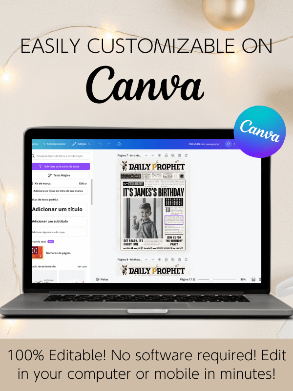Magical Birthday Party Announcement Newspaper Daily Prophet Template I 100% Customizable product image (5)