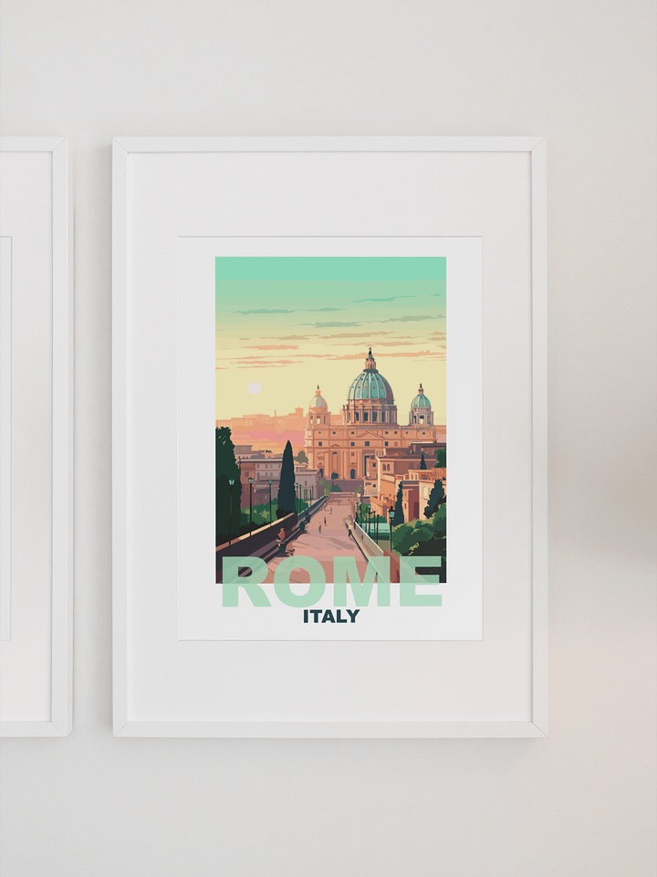 St. Peter's Basilica Vatican Cityscape, Rome Italy Sunset Poster, Historical Architecture Print, Italian Culture Wall Art, Travel Decor product image (1)