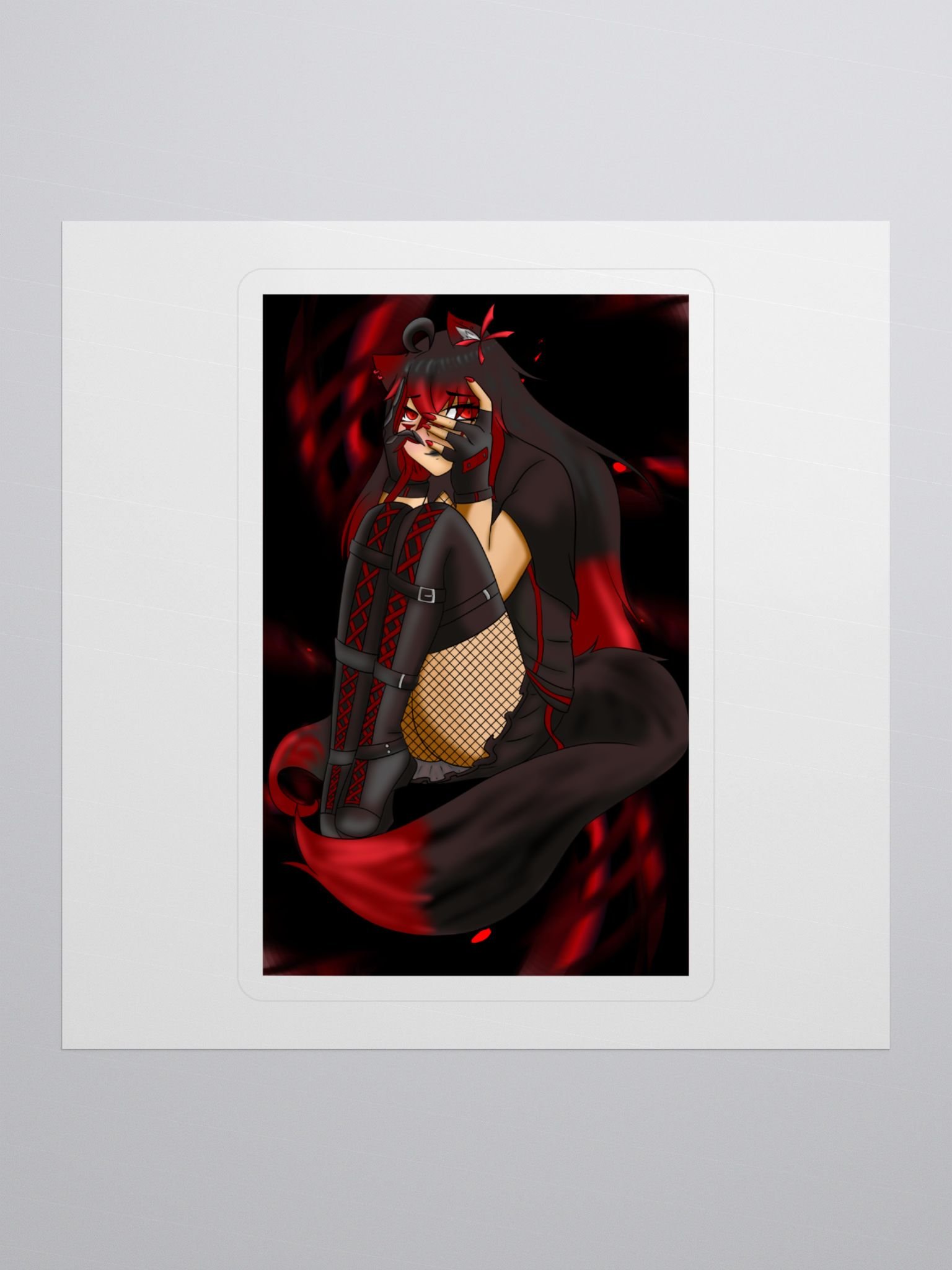 Enthusiastic Neko Kiss Cut Stickers product image (1)