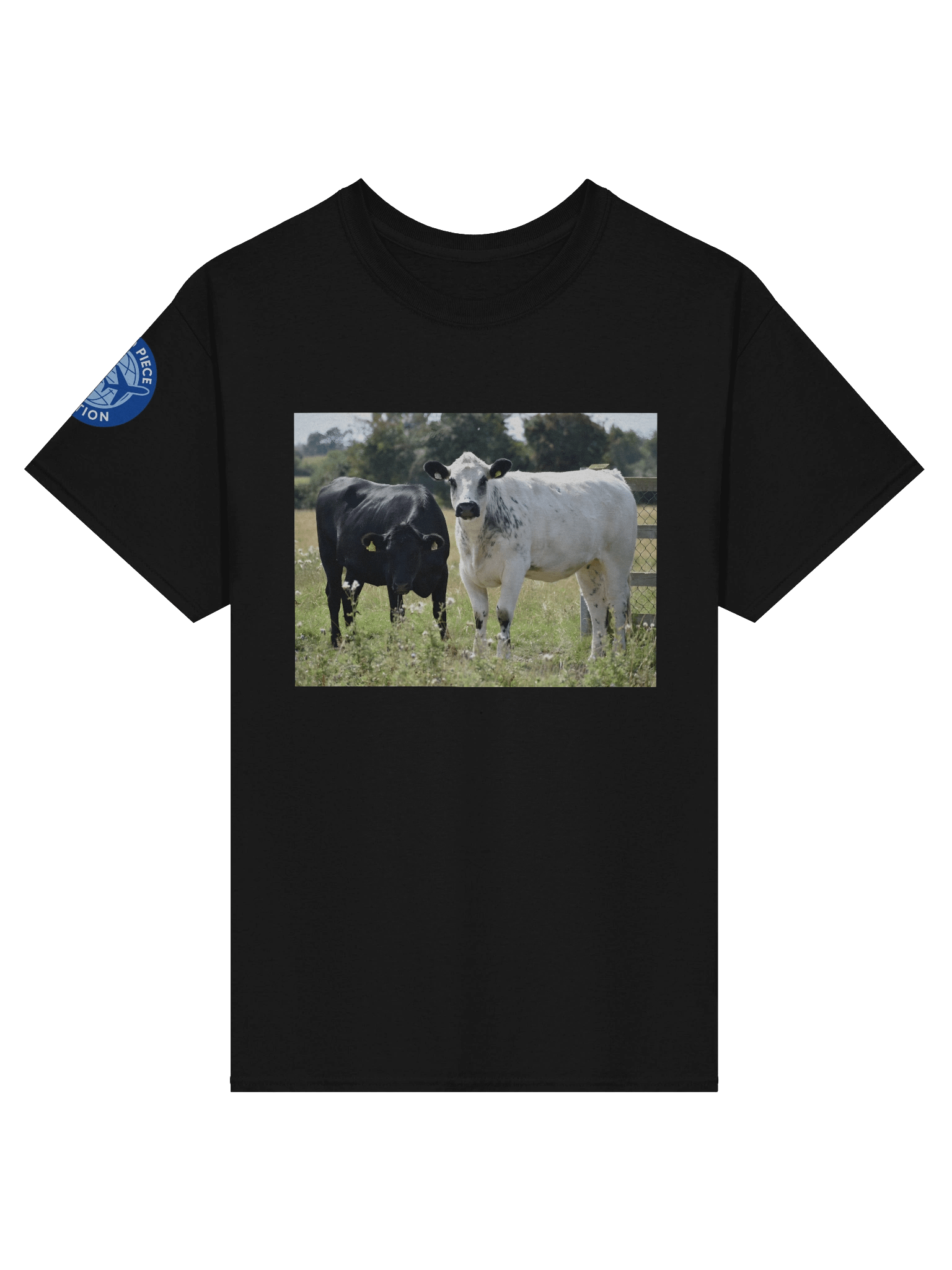 Black and White Cow Heavyweight T-Shirt product image (2)