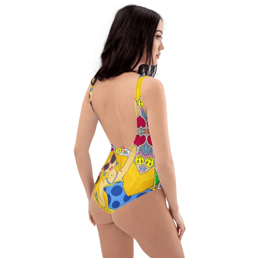 Girl with the ice cream (art by Dina R.) tempera painting picture - One-Piece Swimsuit product image (8)