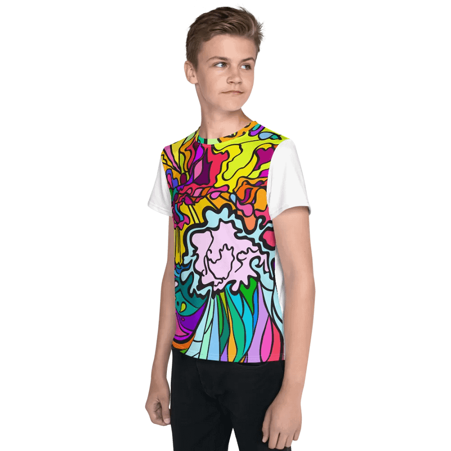 Vibrant Waves Youth T-Shirt - Wave at Sunset product image (3)