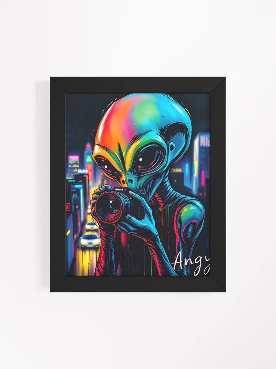 Neon Alien Cityscape Framed Poster product image (19)