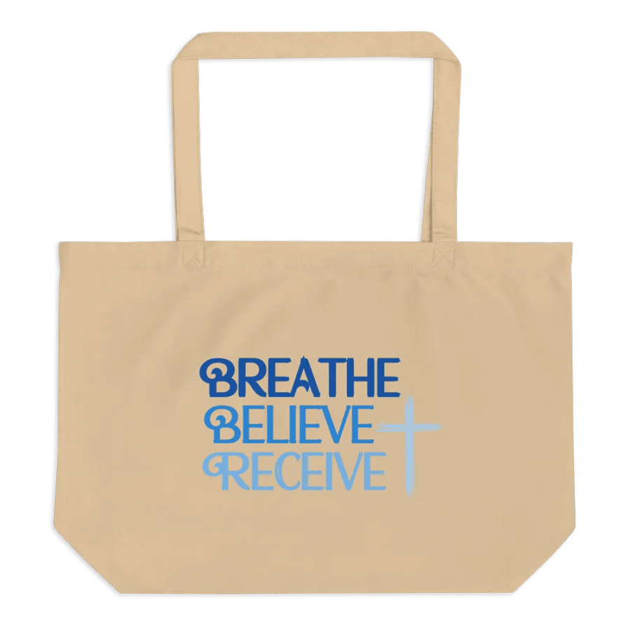 Breathe Believe Receive Econscious Organic Cotton Tote Bag, Inspirational Motivational, Self-Affirmation, Positive Vibes, Gift Idea product image (1)