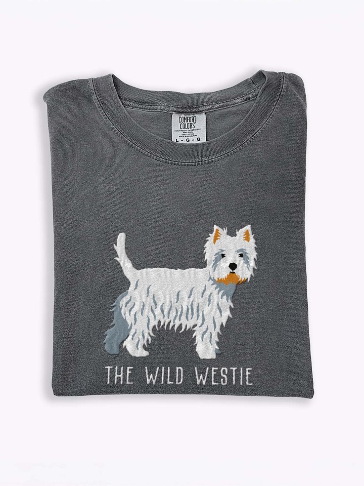 The Wild Westie T-Shirt(Embroidered) of a West Highland White Terrier product image (1)