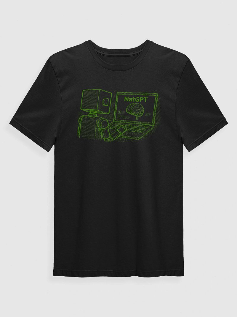 NatGPT: Check important info shirt - Black Tee