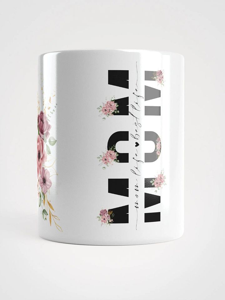 Floral Mom Life White Glossy Mug product image (1)