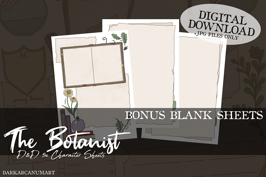 The Botanist - Digital Hand-drawn Character Sheet product image (7)
