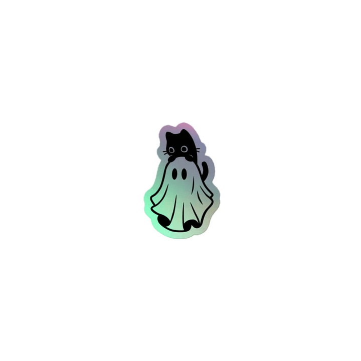 Ghost Cat Holographic Sticker product image (1)