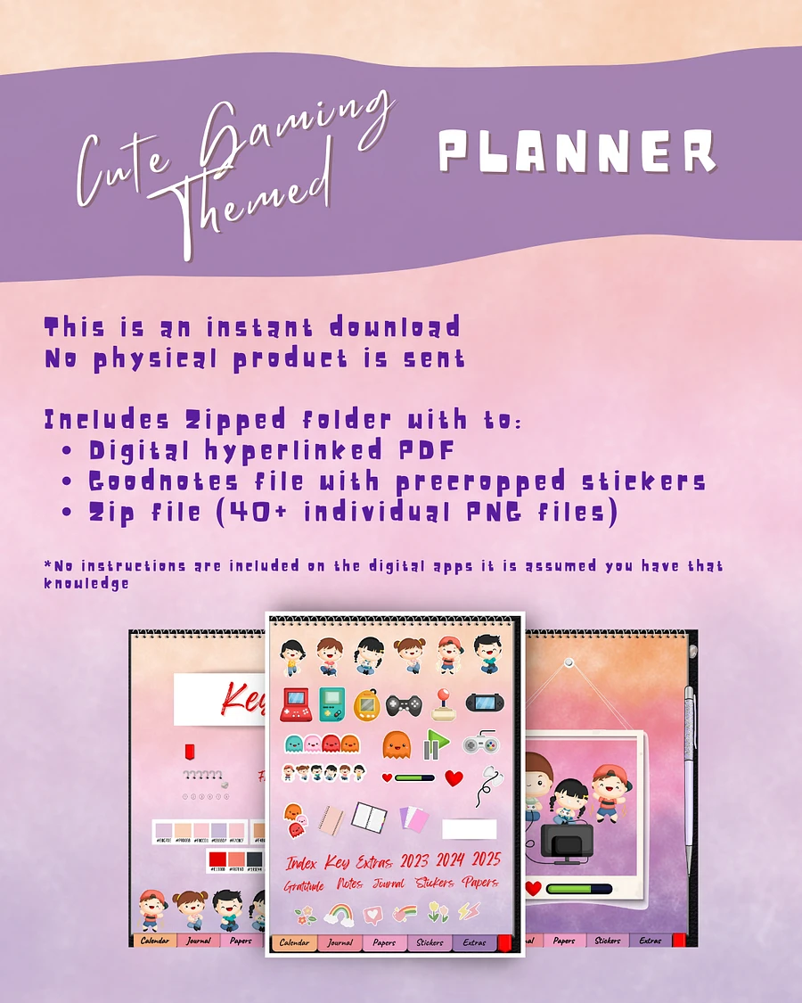 Cute Gaming Themed Perpetual Planner - Digital Version - Goodnotes Compatible product image (6)
