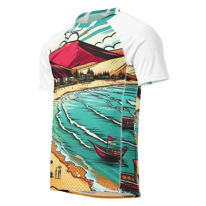 Coastal Pop Art Men's Rash Guard |Ai Design product image (1)