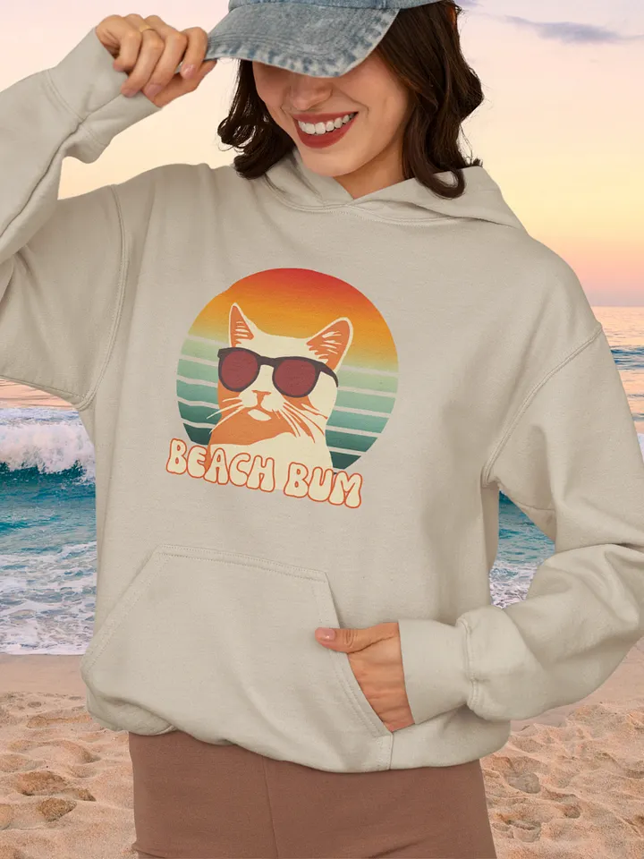 Beach Bum Cat Sunglasses Hoodie product image (1)