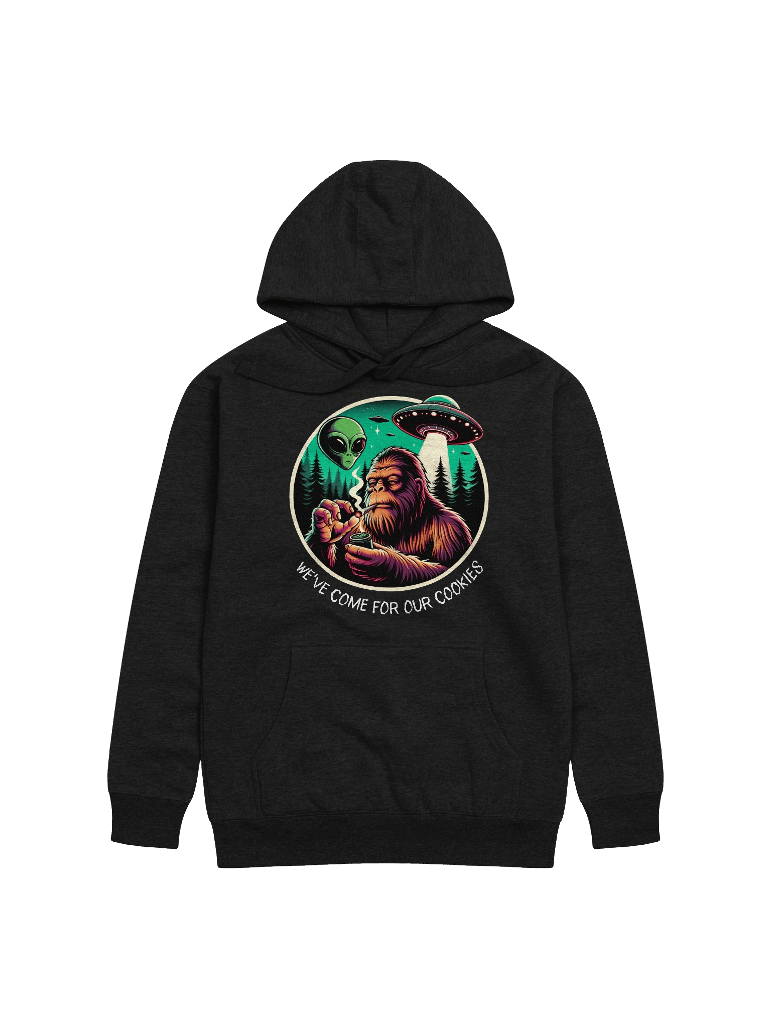 We've Come For Our Cookies - Bigfoot & Alien - Premium Unisex Hoodie product image (4)