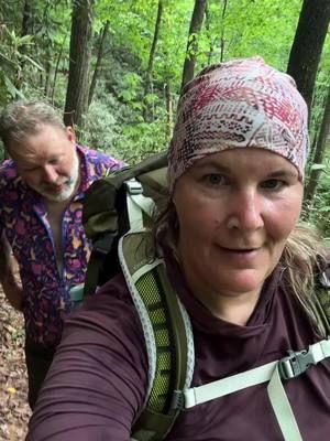Took a side trip to a waterfall hike while we are waiting to get back on the Appalachian Trail. Was supposed to be an easy 3 mile hike….turns out it was more of a jungle gym 🤣 #hikingadventures 