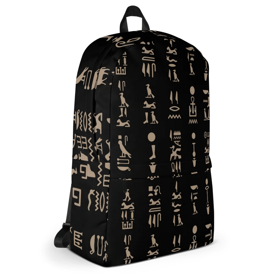 Isis Black Hieroglyphs All-Over Print Backpack product image (3)