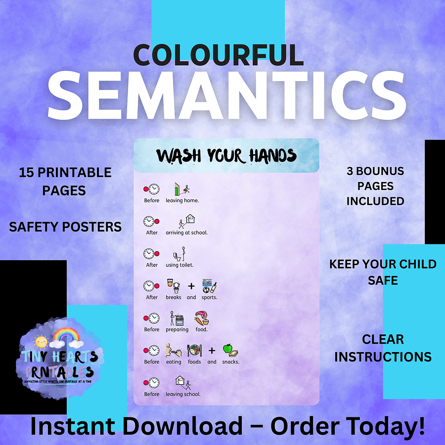 Colourful Semantics Safety Poster Bundle | 15 Visual Safety Rules for Kids | SEN, EYFS, Classroom, PSHE, Mental Health product image (3)